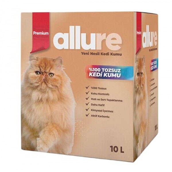 Allure Aktif Karbonlu Tozsuz Topaklanan Kedi Kumu 10 lt