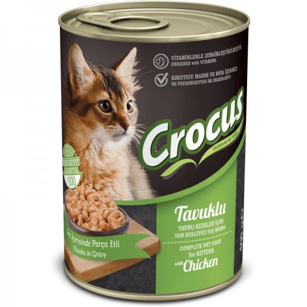 Crocus Sos İçerisinde Tavuklu Yaş Yavru Kedi Maması 400 gr