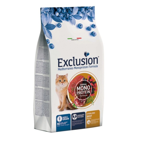 Exclusion Düşük Tahıllı Sığır Etli Kısırlaştırılmış Kedi Maması 1,5 kg