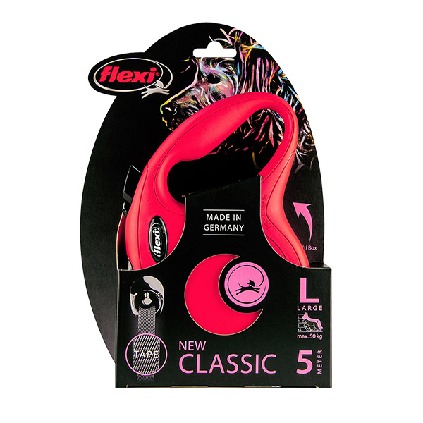 Flexi Tape New Classic L Otomatik Köpek Gezdirme Tasması 5 mt Kırmızı