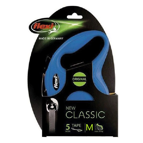 Flexi Tape New Classic M Otomatik Köpek Gezdirme Tasması 5 mt Mavi