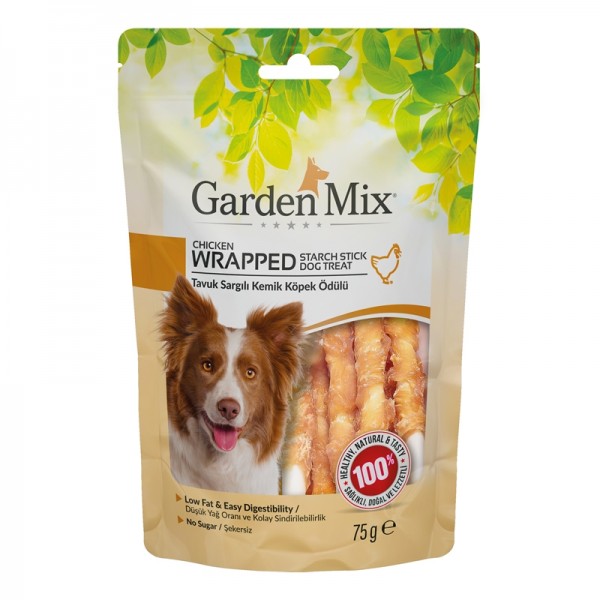 Garden Mix Köpek Ödülü Tavuk Sargılı Kemik 75 gr