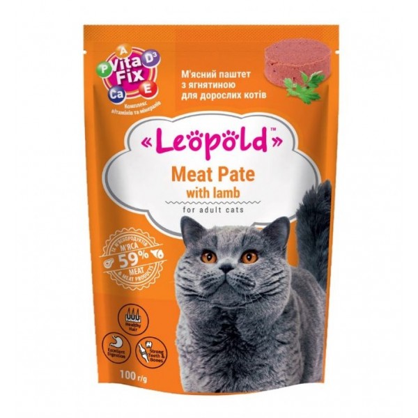 Leopold Kıyılmış Kuzu Etli Yaş Kedi Maması 100 gr