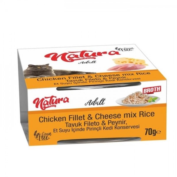 Natura Et Suyu İçinde Tavuklu Peynirli Yaş Kedi Maması 70 gr
