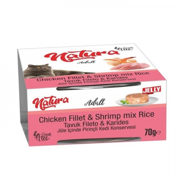 Natura Jöle İçinde Tavuklu Karidesli Yaş Kedi Maması 70 gr