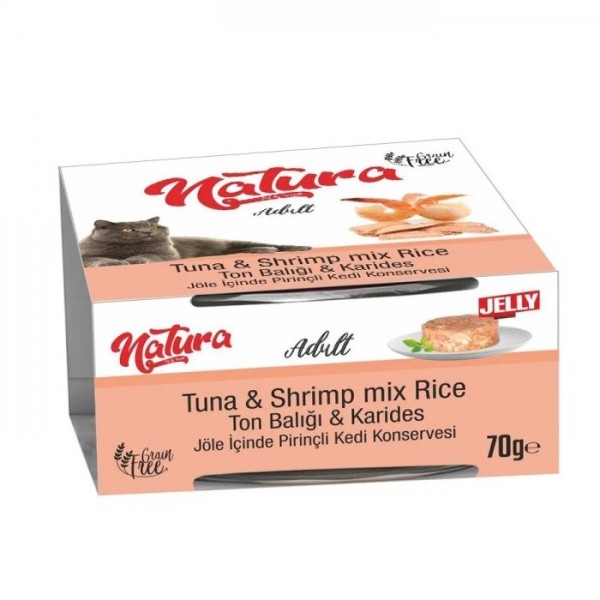 Natura Jöle İçinde Ton Balıklı Karidesli Yaş Kedi Maması 70 gr