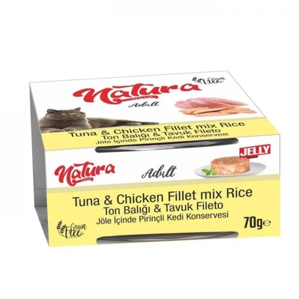 Natura Jöle İçinde Ton Balıklı Tavuklu Yaş Kedi Maması 70 gr