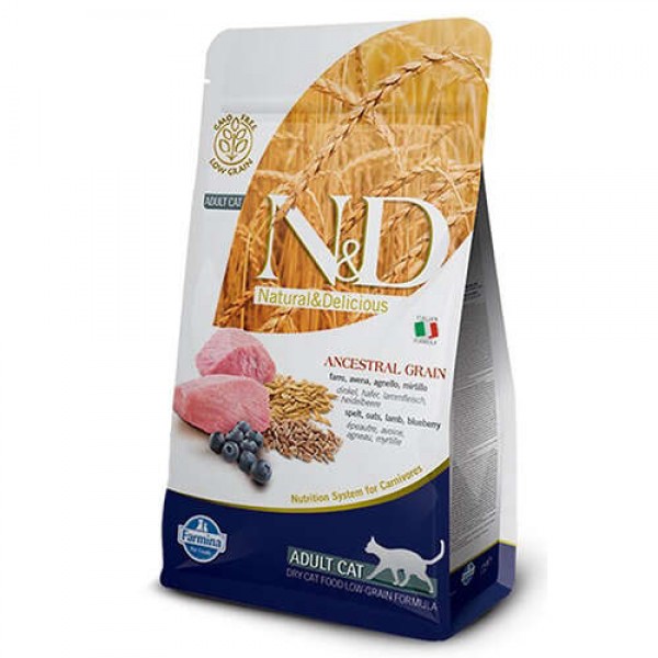 N&D Az Tahıllı Kuzu Etli Yaban Mersnli Kedi Maması 1,5 kg