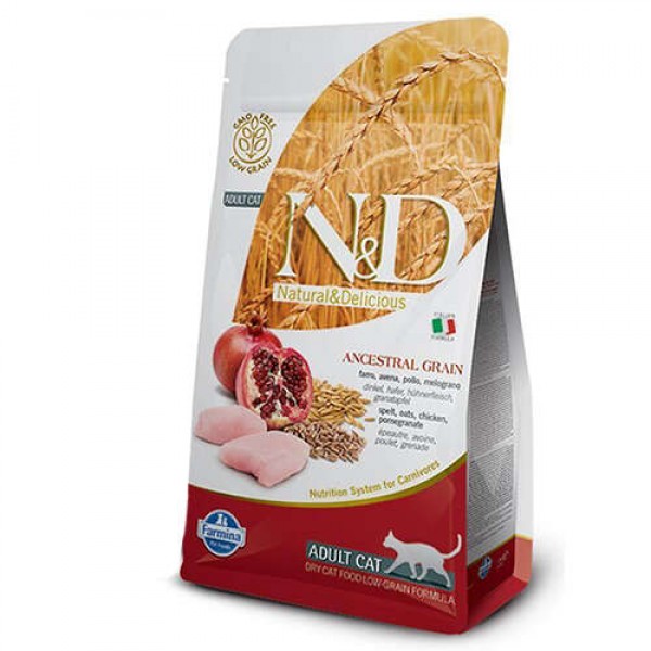 N&D Az Tahıllı Narlı Tavuklu Kedi Maması 1,5 kg