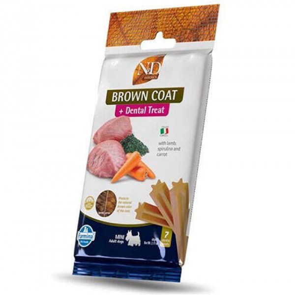 N&D Brown Coat Dental Treat Kuzu Etli Havuçlu 60 gr 7 Adet