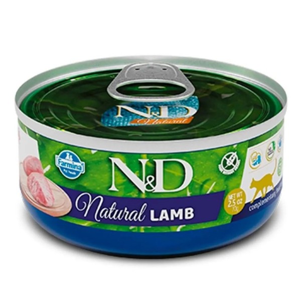 N&D Natural Tahılsız Kuzu Etli Yaş Kedi Maması 70 gr