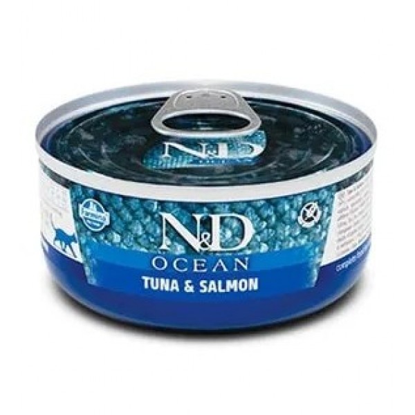 N&D Ocean Tahılsız Ton Balıklı Somonlu Yaş Kedi Maması 70 gr