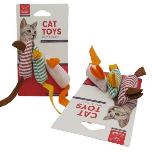 Nunbell Kumaş Kedi Oyuncağı Fare 3 Adet