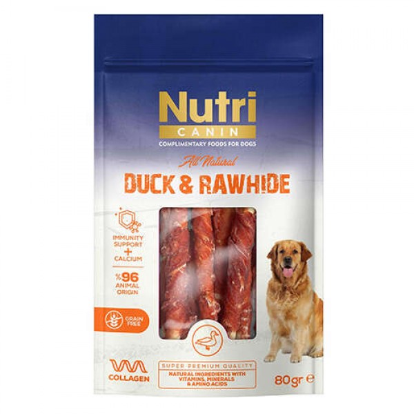 Nutri Canin Ördek Eti Sarılı Deri Burgu Köpek Ödülü 80 gr