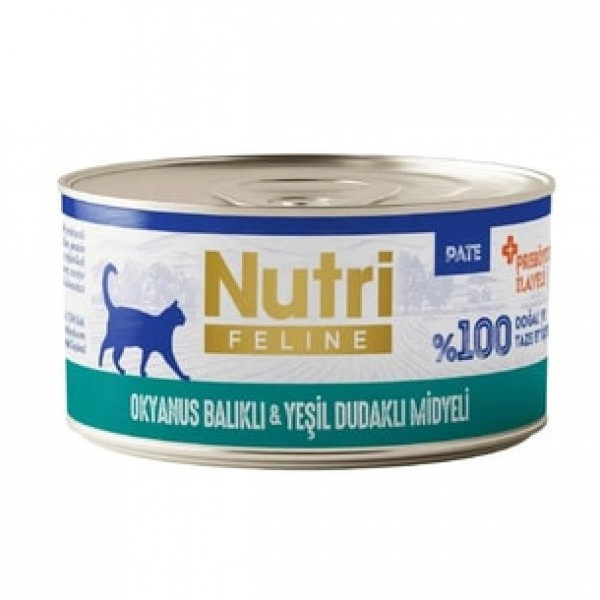 Nutri Feline Pate Okyanus Balıklı Yeşil Dudaklı Midyeli Tahılsız Yaş Kedi Maması 70 gr