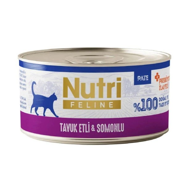 Nutri Feline Tavuklu ve Somonlu Tahılsız Pate Yaş Kedi Maması 70 gr