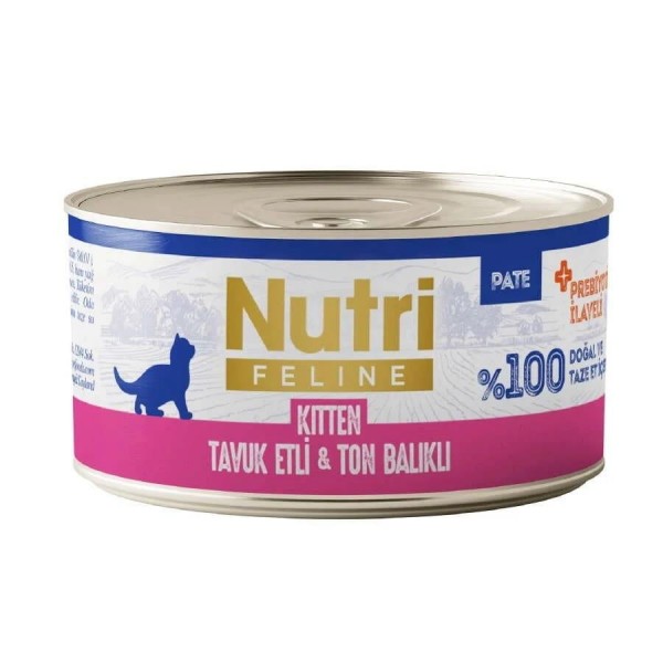 Nutri Feline Ton Balıklı Tavuklu Tahılsız Pate Yaş Yavru Kedi Maması 70 gr