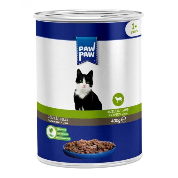 Paw Paw Parça Kuzu Etli Yaş Kedi Maması 400 gr