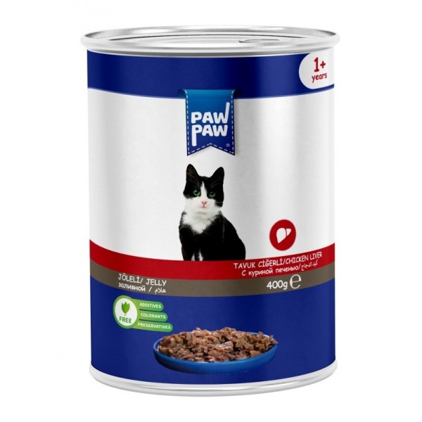 Paw Paw Parça Tavuklu Ciğerli Yaş Kedi Maması 400 gr