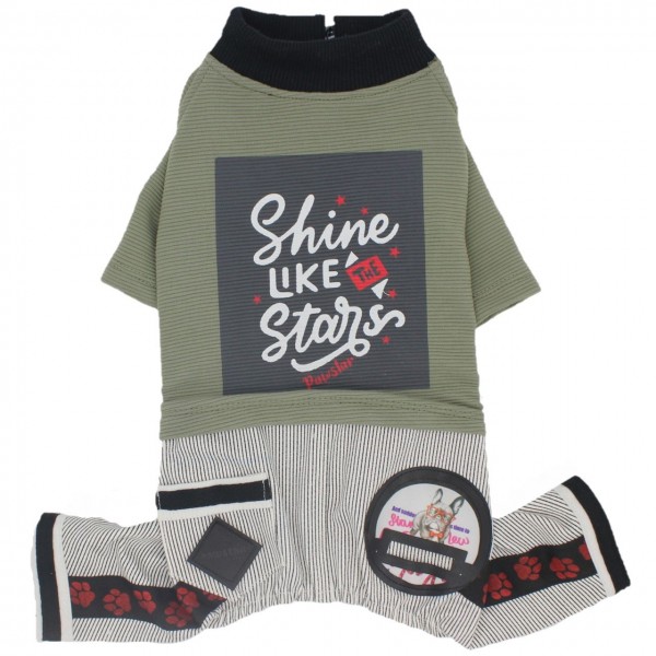 Pawstar Cepli Köpek Tulumu Haki