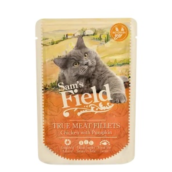 Sam's Field Tahılsız Yaş Kedi Maması Balkabaklı Tavuk Fileto 85 gr