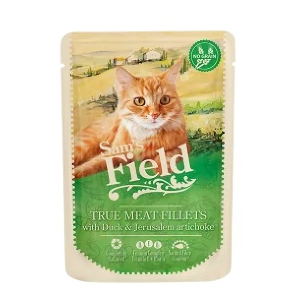 Sam's Field Tahılsız Yaş Kedi Maması Yer Elmalı Ördek Fileto 85 gr