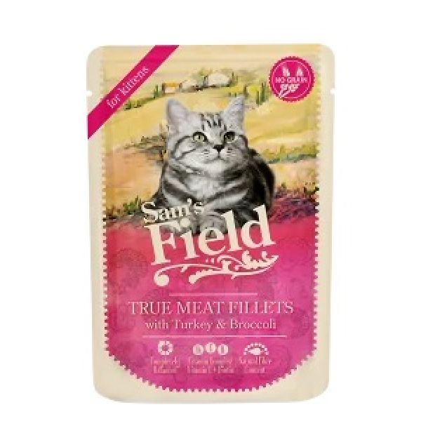 Sam's Field Tahılsız Yaş Yavru Kedi Maması Tavuklu Brokolili 85 gr