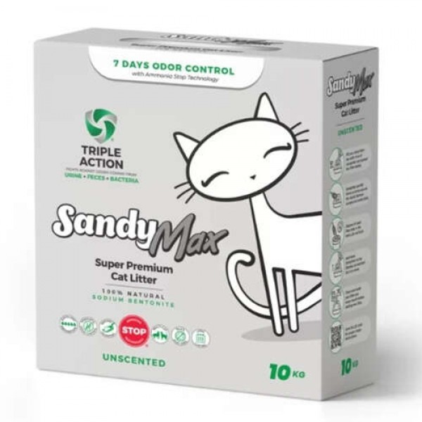 Sandy Max Zeolit Parçacıklı Topaklanan Kedi Kumu 10 kg