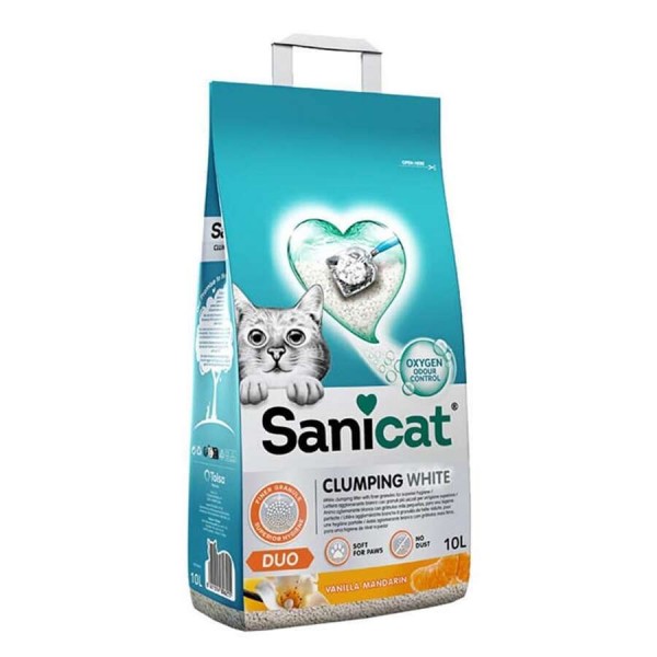 Sanicat Duo Mandalina Vanilya Kokulu Topaklanan Kedi Kumu 10 lt