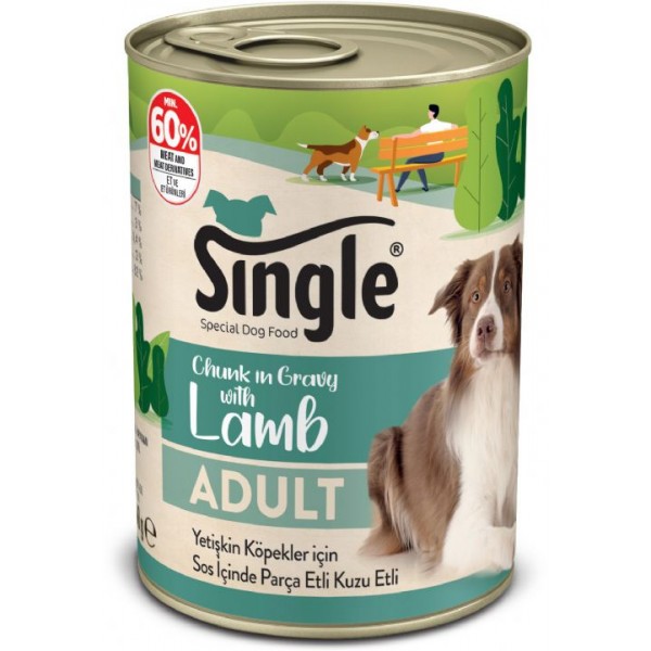Single Sos İçinde Parça Kuzu Etli Yaş Köpek Maması 400 gr