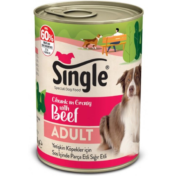 Single Sos İçinde Parça Sığır Etli Yaş Köpek Maması 400 gr