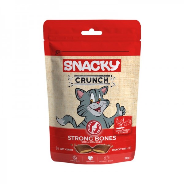 Snacky Strong Bones Kedi Ödülü Tavuklu Peynirli Kraker 60 gr
