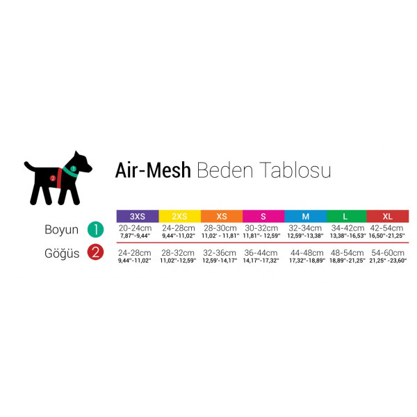 Tailpetz Airmesh Köpek Göğüs Tasması S