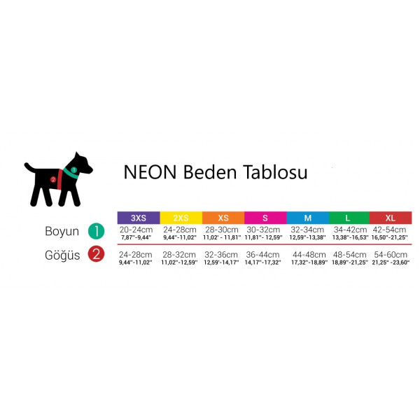 Tailpetz Neon Köpek Göğüs Tasması S