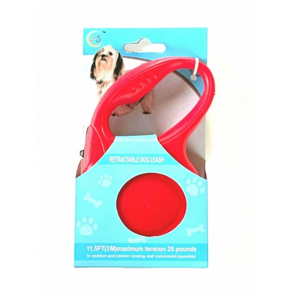 VMB Otomatik Köpek Gezdirme Tasması 3 mt Kırmızı