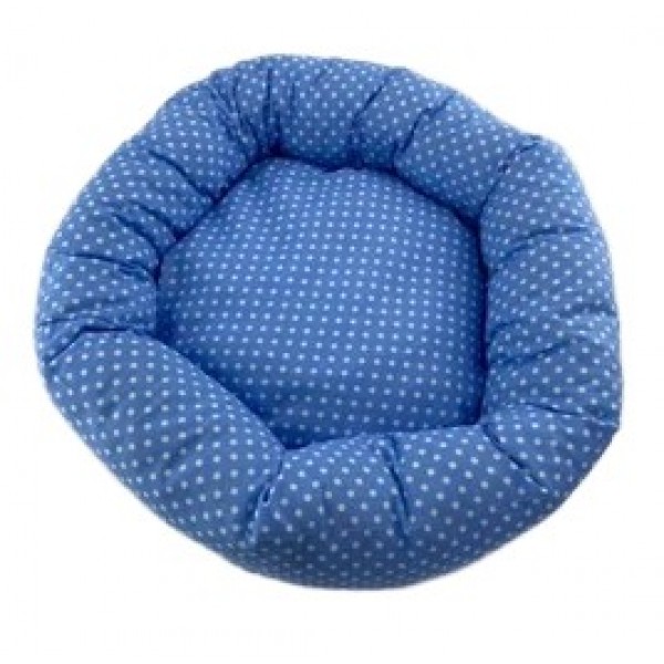 VMB Puantiyeli Kumaş Kedi Yatağı Mavi
