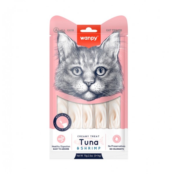 Wanpy Ton Balıklı Karidesli Sıvı Kedi Ödülü 70 gr